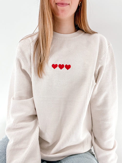 Heart Corded Crewneck