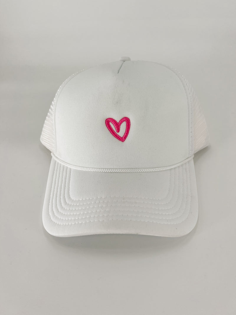 Embroidered Heart Trucker Cap