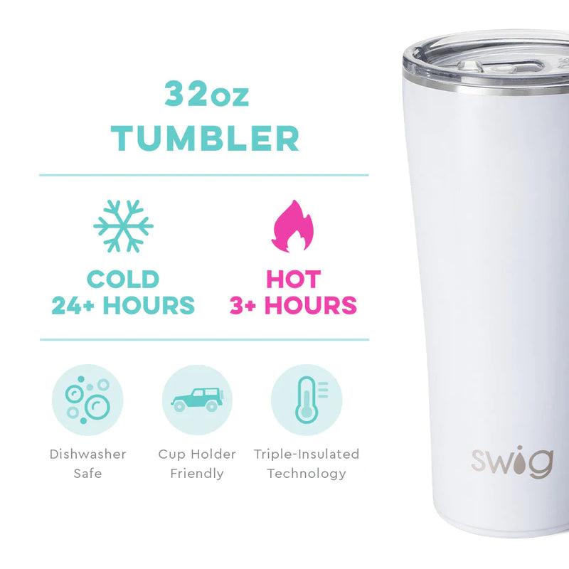 Shimmer Diamond White Tumbler (32oz)